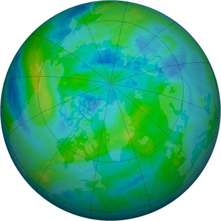 Arctic ozone map for 25 September 1994